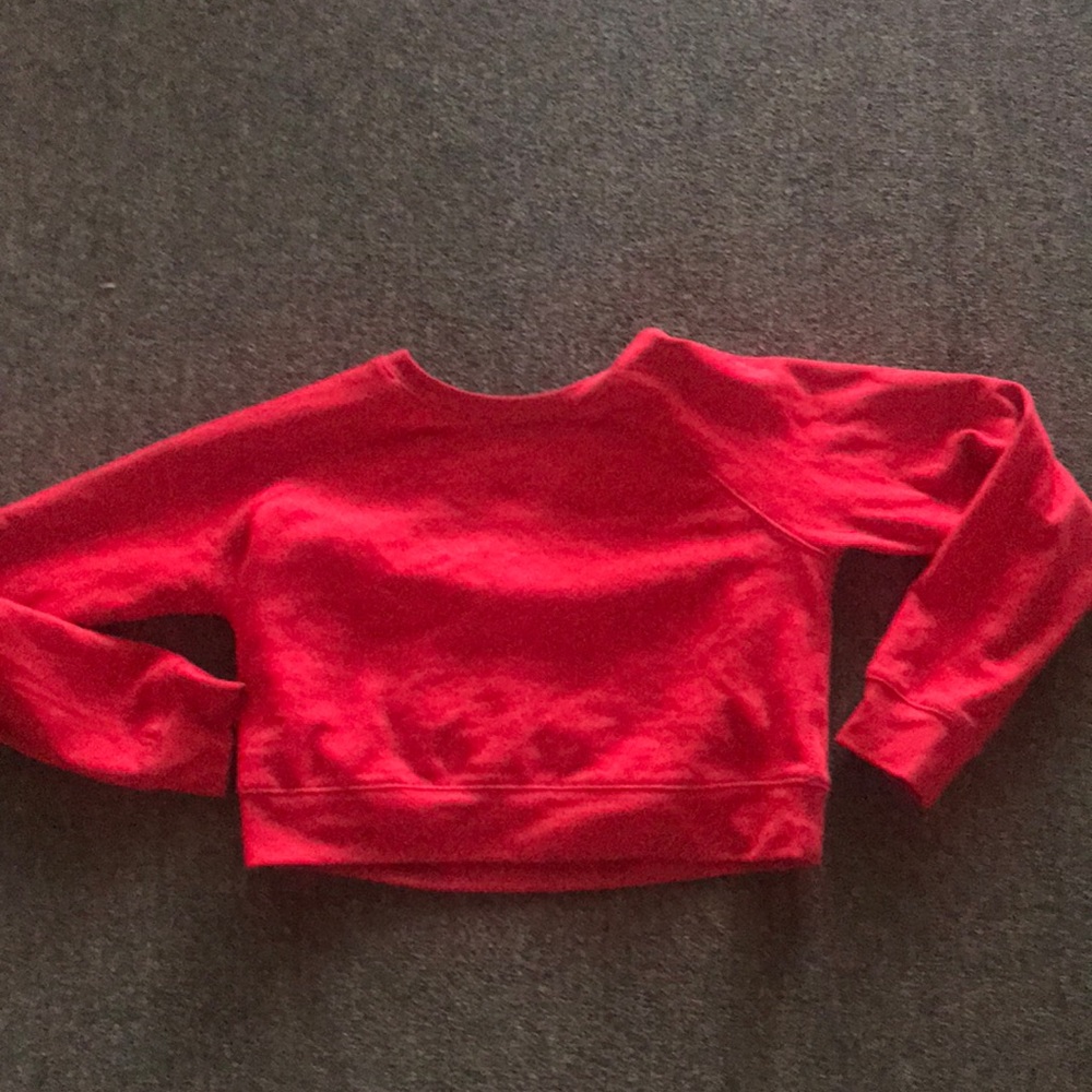Red long sleeve cropped top